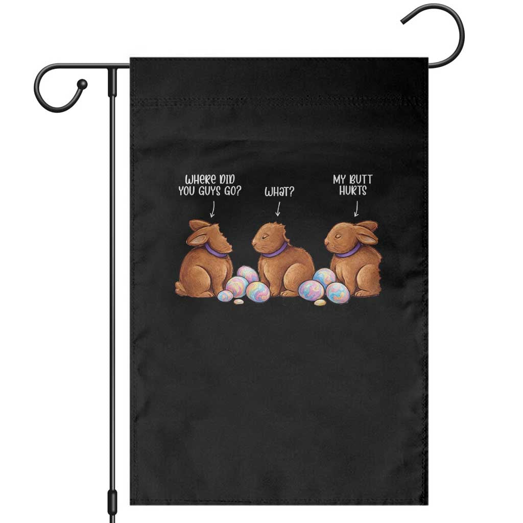 Funny Easter Bunny Garden Flag Where Did You Guys Go Chocolate