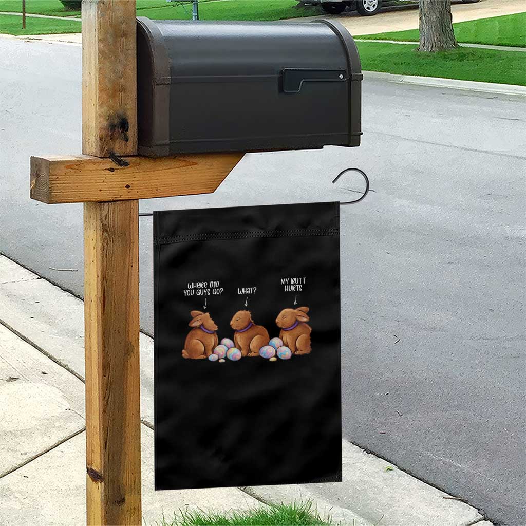 Funny Easter Bunny Garden Flag Where Did You Guys Go Chocolate