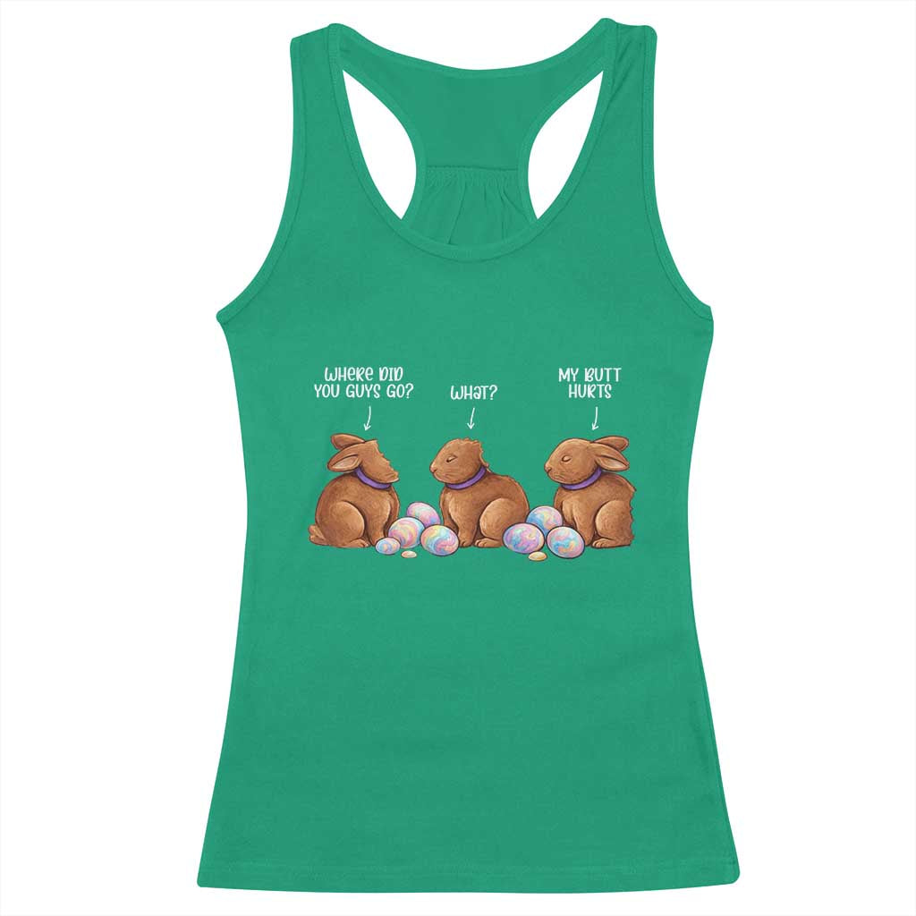 Funny Easter Bunny Racerback Tank Top Where Did You Guys Go Chocolate