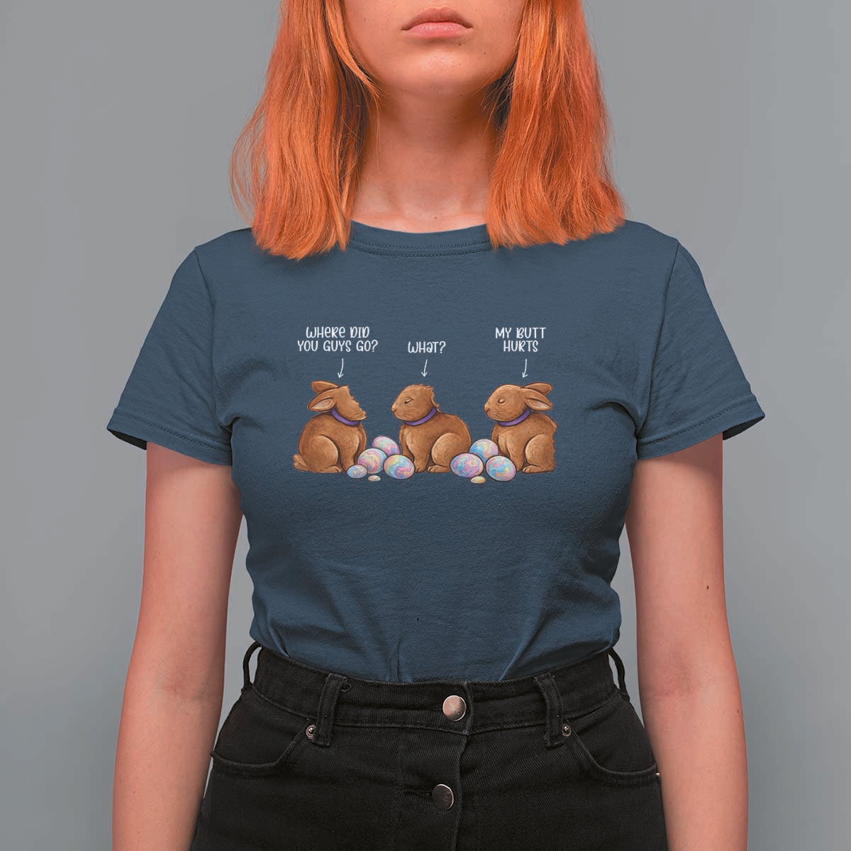Funny Easter Bunny T Shirt For Women Where Did You Guys Go Chocolate