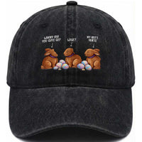 Funny Easter Bunny Washed Cotton Baseball Cap Where Did You Guys Go Chocolate