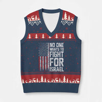 No One Wants To Fight For Israel V-Neck Knit Sweater Vest Vintage American Flag Anti War Freedom First