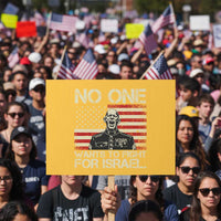 No One Wants To Fight For Israel Protest Sign America First Anti War Marine Veteran