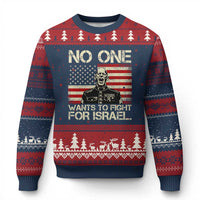No One Wants To Fight For Israel Ugly Christmas Sweater America First Anti War Marine Veteran