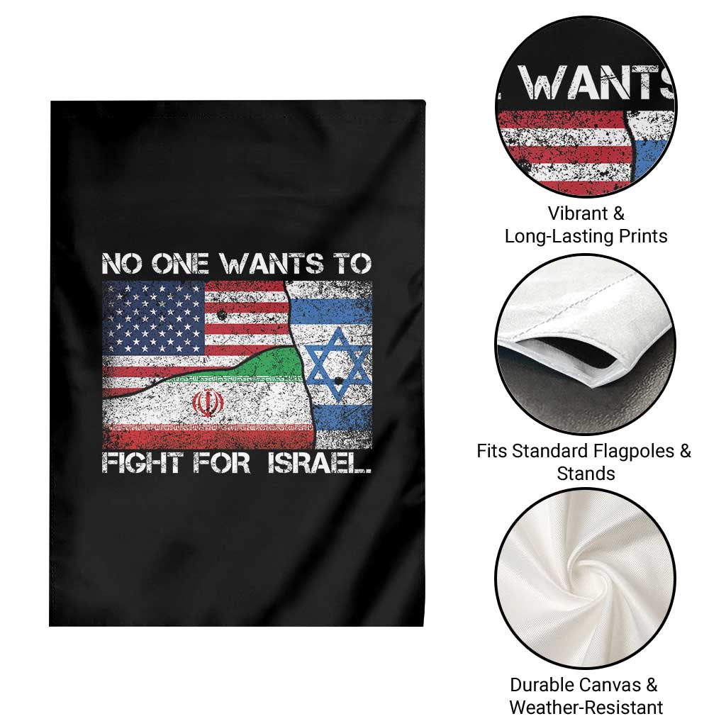 No One Wants To Fight For Israel Garden Flag Marine Veteran Freedom Statement