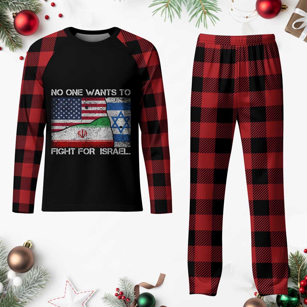 No One Wants To Fight For Israel Plaid Pajama Set Marine Veteran Freedom Statement