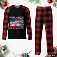 No One Wants To Fight For Israel Plaid Pajama Set Marine Veteran Freedom Statement