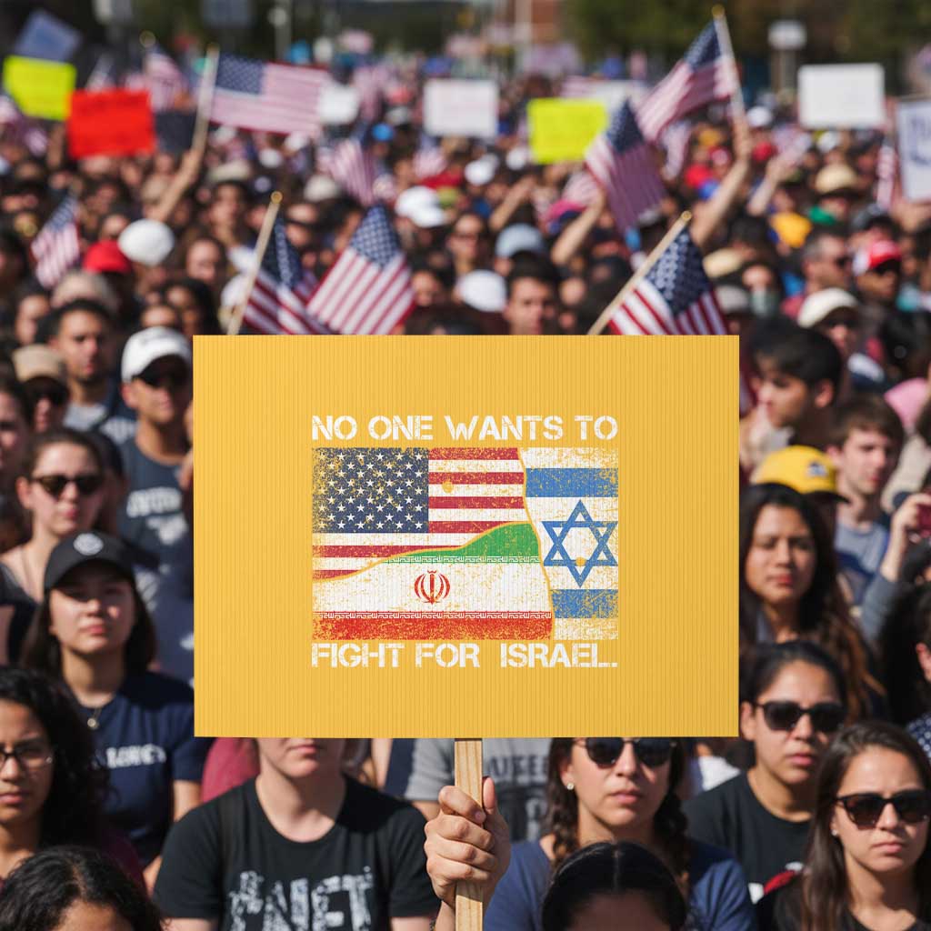 No One Wants To Fight For Israel Protest Sign Marine Veteran Freedom Statement