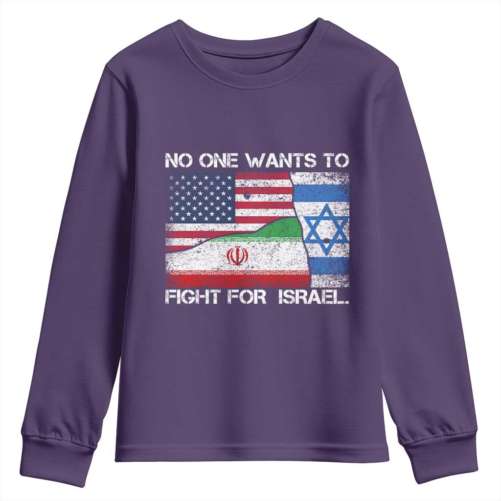 No One Wants To Fight For Israel Youth Sweatshirt Marine Veteran Freedom Statement