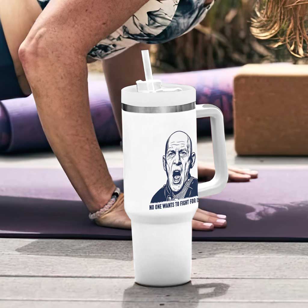 No One Wants To Fight For Israel Tumbler With Handle Marine Veteran America First Anti War