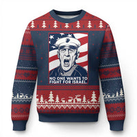 No One Wants To Fight For Israel Ugly Christmas Sweater US Marine Veteran Anti War