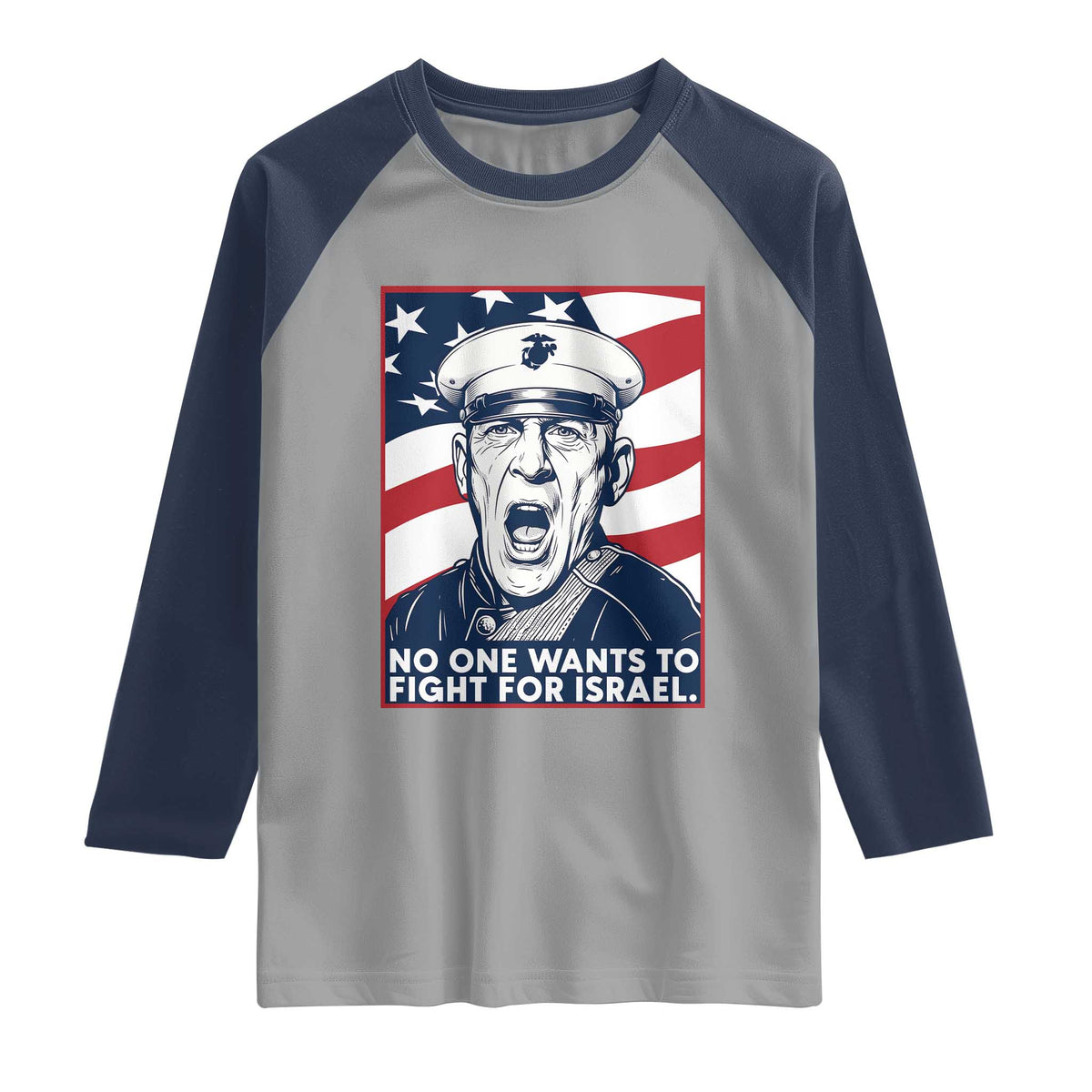 No One Wants To Fight For Israel Raglan Shirt US Marine Veteran Anti War