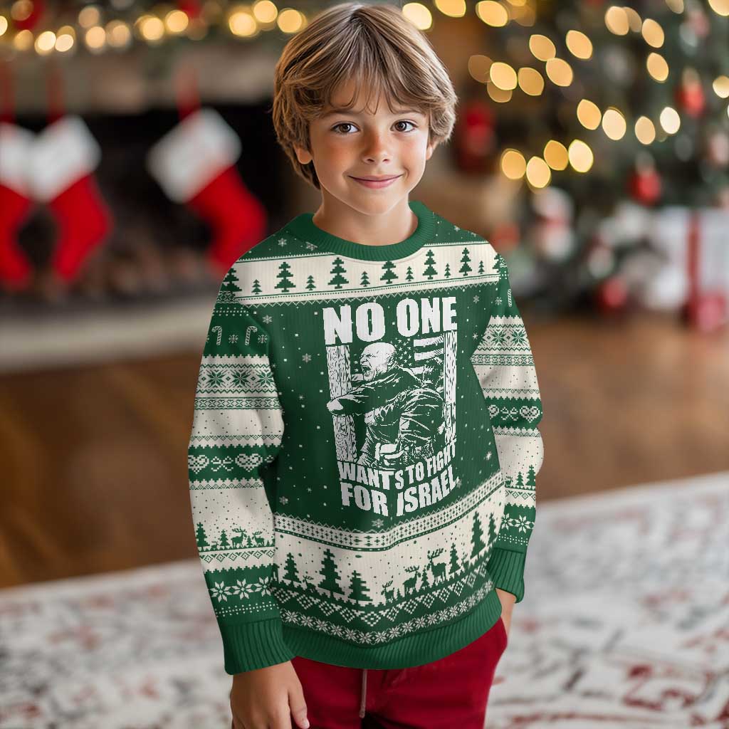 No One Wants To Fight For Israel Ugly Christmas Sweater US Marine Veteran Anti War America First