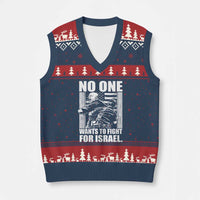 No One Wants To Fight For Israel V-Neck Knit Sweater Vest US Marine Veteran Anti War America First