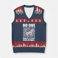 No One Wants To Fight For Israel V-Neck Knit Sweater Vest America First Anti War