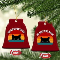 Be Nice You Jerk Ceramic Ornament Funny Cat Sarcastic Quote