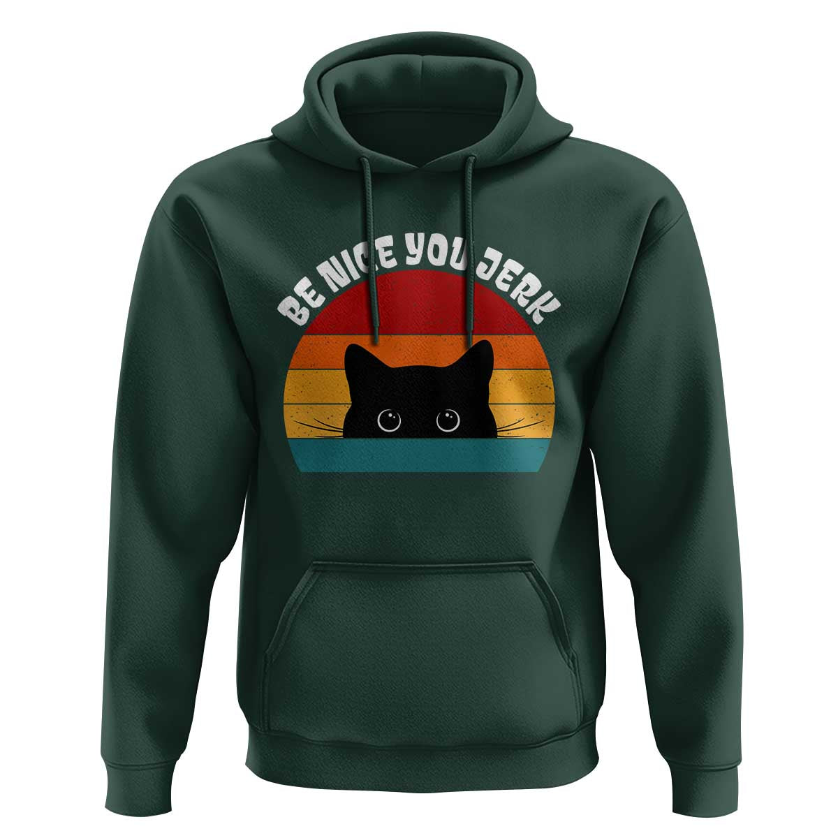 Be Nice You Jerk Hoodie Funny Cat Sarcastic Quote