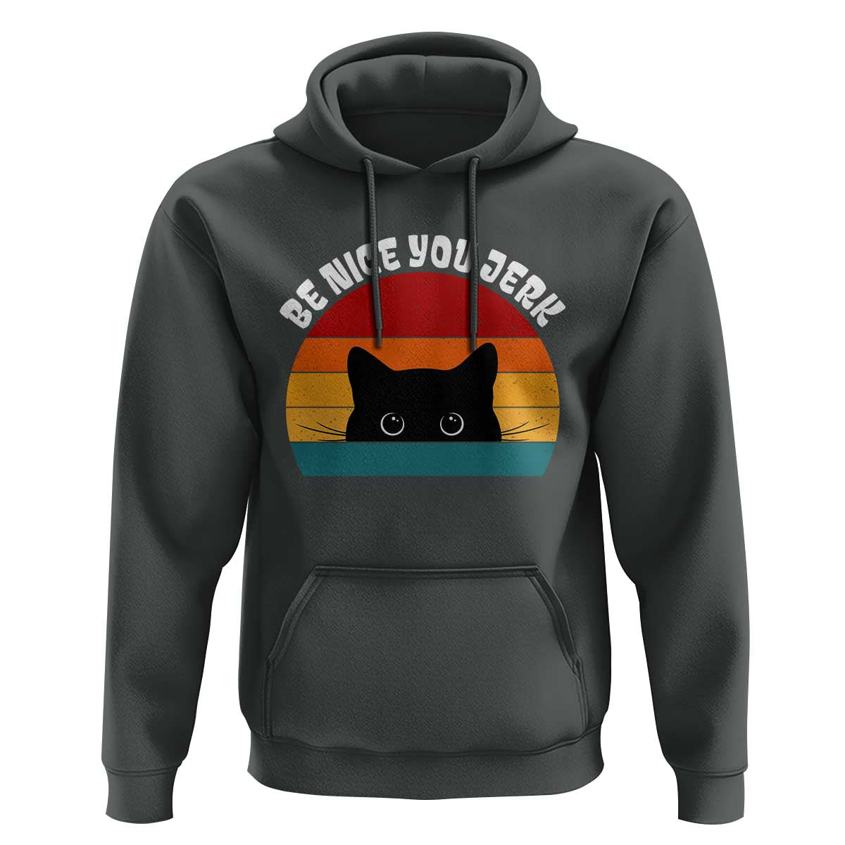 Be Nice You Jerk Hoodie Funny Cat Sarcastic Quote