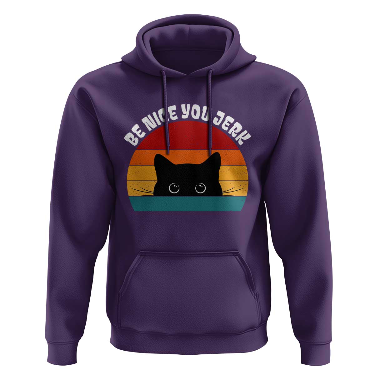 Be Nice You Jerk Hoodie Funny Cat Sarcastic Quote