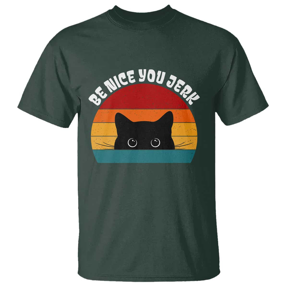 Be Nice You Jerk T Shirt Funny Cat Sarcastic Quote