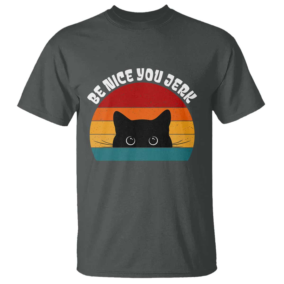 Be Nice You Jerk T Shirt Funny Cat Sarcastic Quote