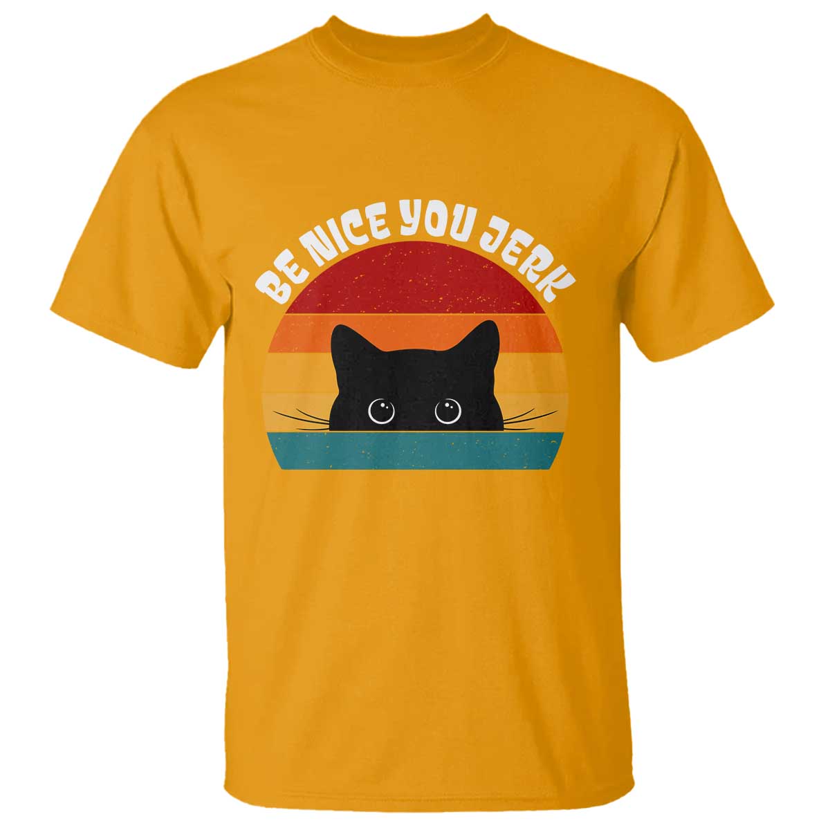 Be Nice You Jerk T Shirt Funny Cat Sarcastic Quote