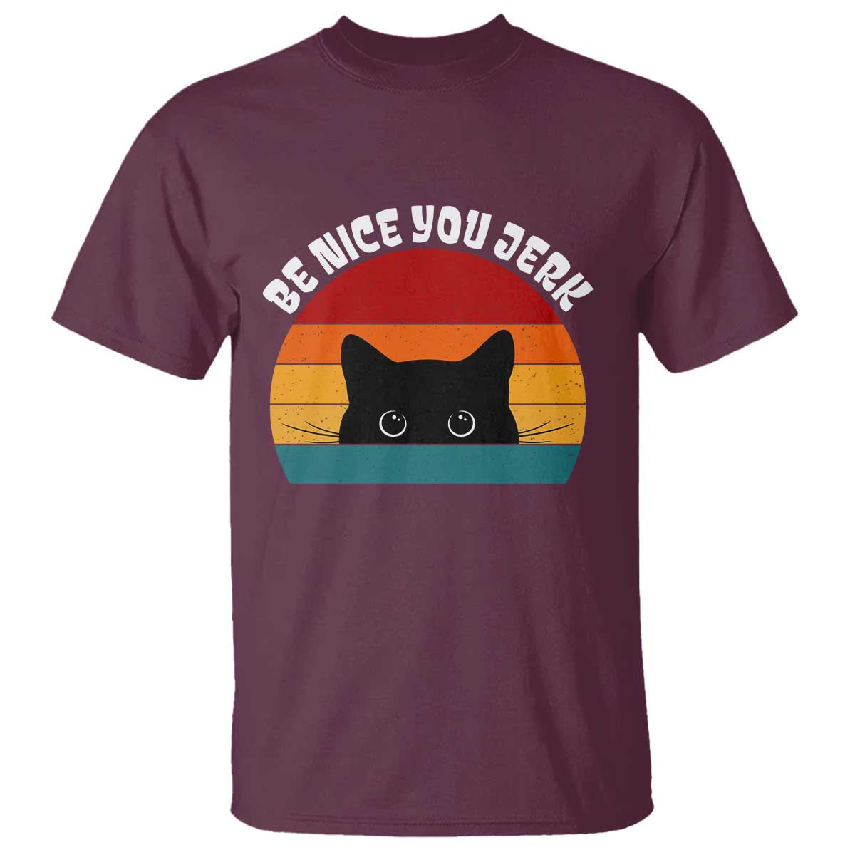 Be Nice You Jerk T Shirt Funny Cat Sarcastic Quote