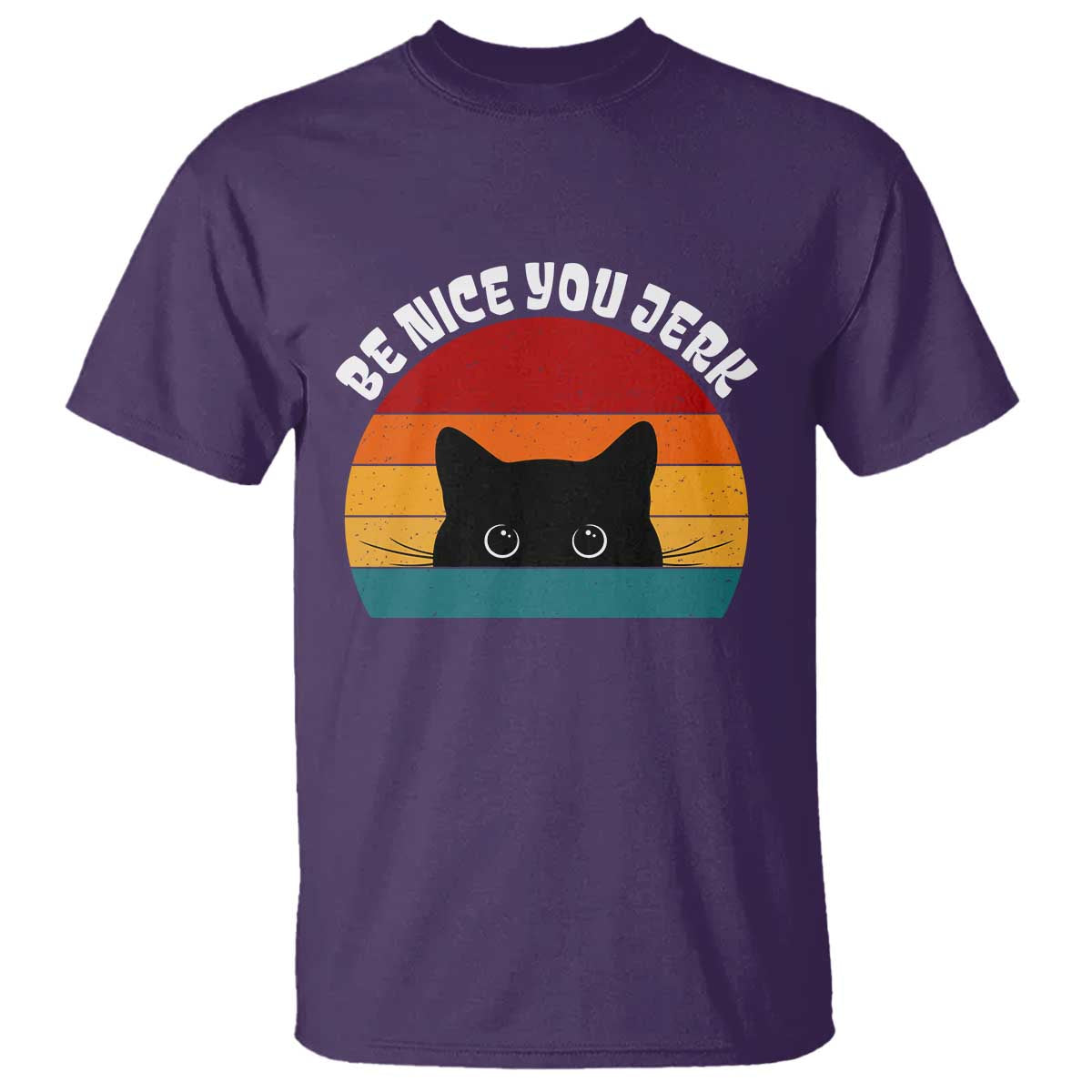 Be Nice You Jerk T Shirt Funny Cat Sarcastic Quote