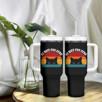 Be Nice You Jerk Tumbler With Handle Funny Cat Sarcastic Quote
