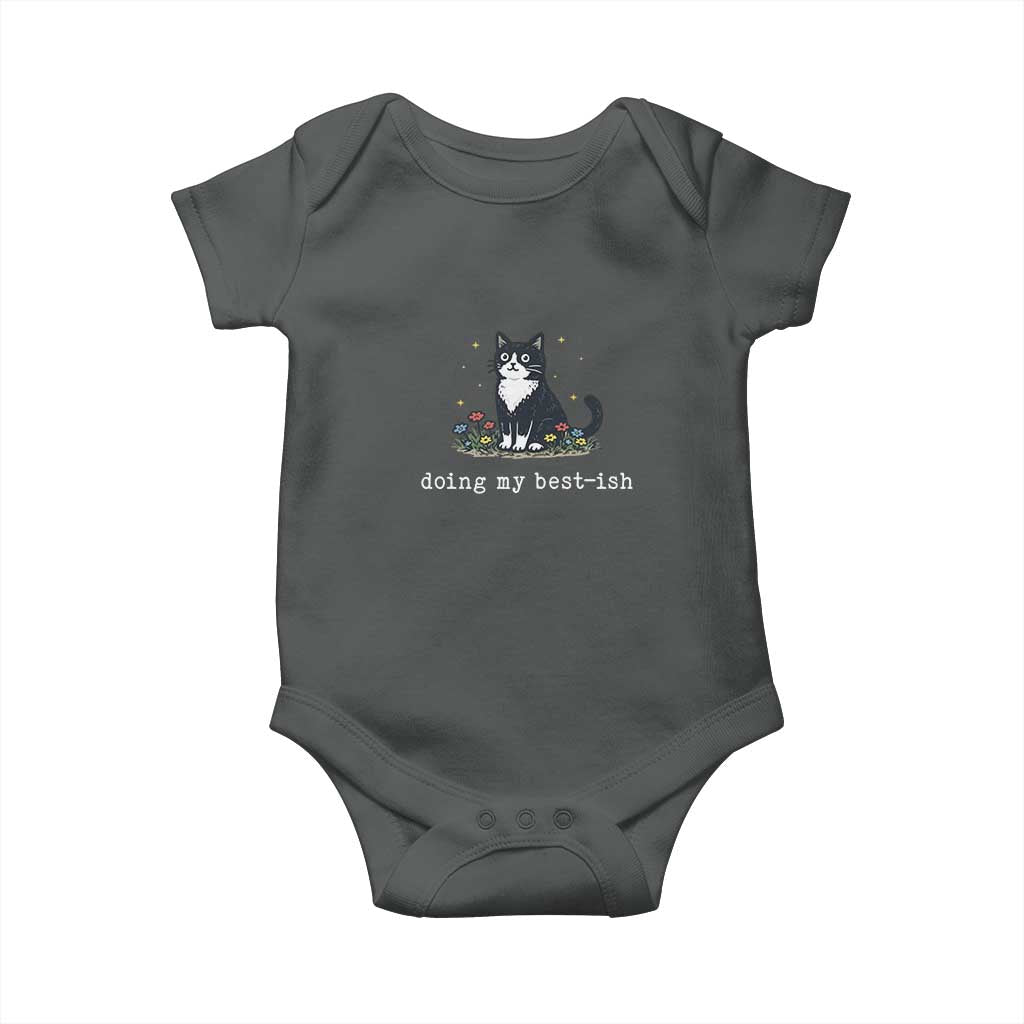 Doing My Best-ish Baby Onesie Funny Cat Sarcastic Joke