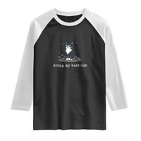 Doing My Best-ish Raglan Shirt Funny Cat Sarcastic Joke