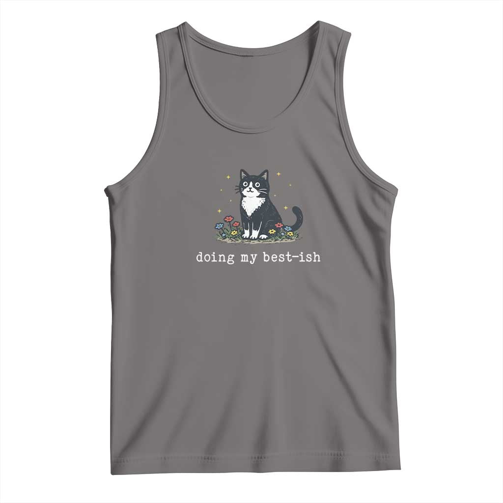 Doing My Best-ish Tank Top Funny Cat Sarcastic Joke
