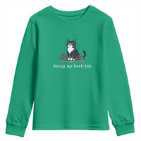 Doing My Best-ish Youth Sweatshirt Funny Cat Sarcastic Joke