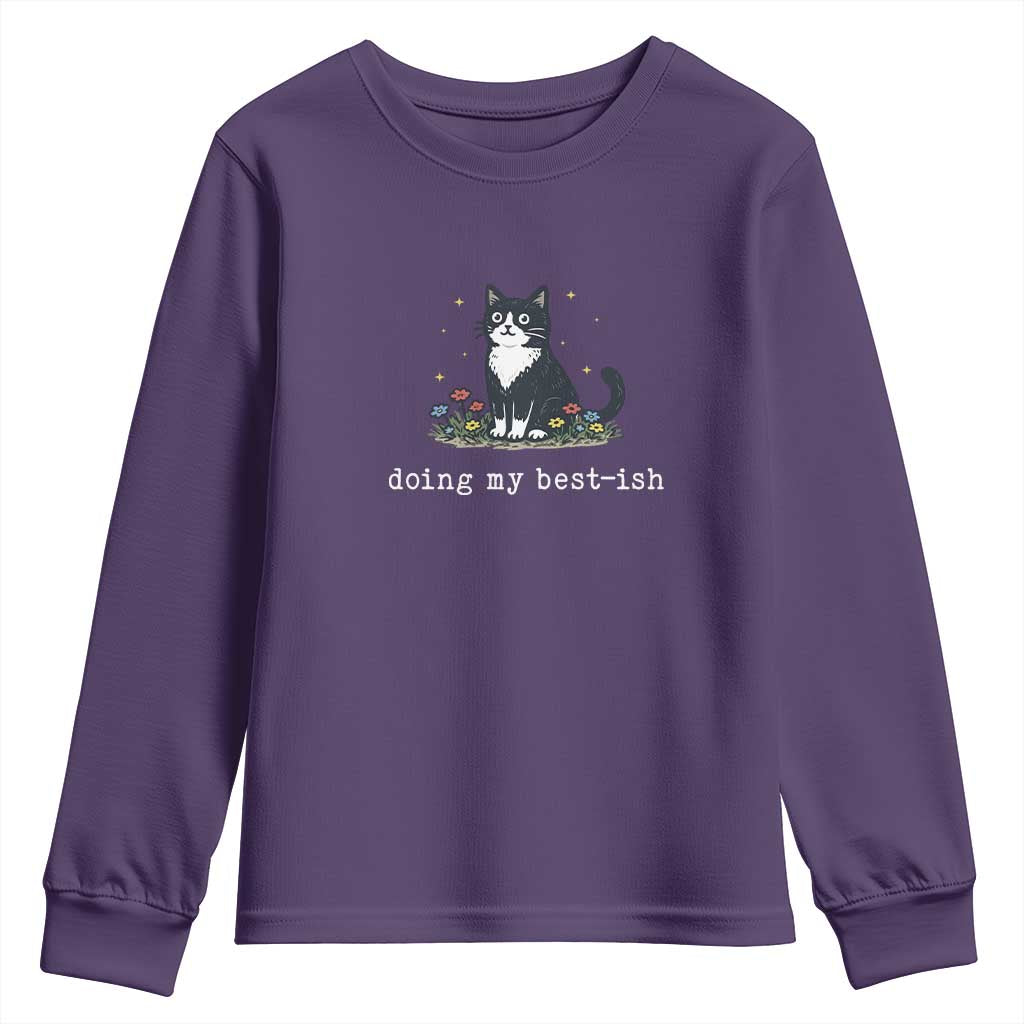 Doing My Best-ish Youth Sweatshirt Funny Cat Sarcastic Joke