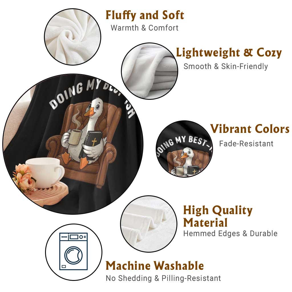 Doing My Best-ish Throw Blanket Funny Silly Goose Sarcastic Joke