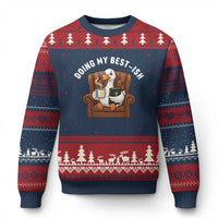 Doing My Best-ish Ugly Christmas Sweater Funny Silly Goose Sarcastic Joke