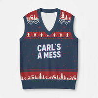 Carl's a Mess V-Neck Knit Sweater Vest Funny Reality TV