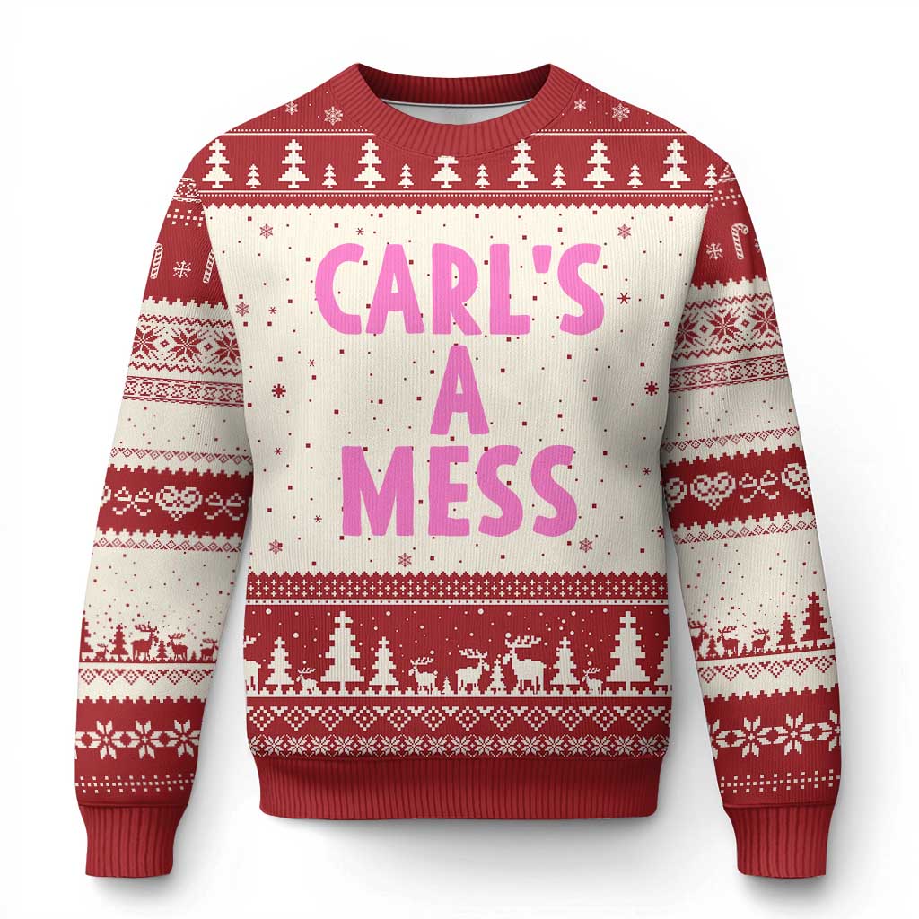 Carl's a Mess Ugly Christmas Sweater Viral Reality TV Quote Meme