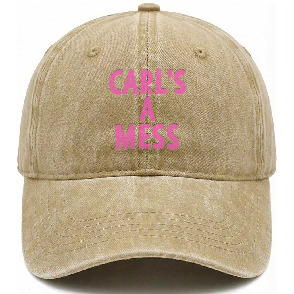 Carl's a Mess Washed Cotton Baseball Cap Viral Reality TV Quote Meme