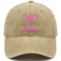 Carl's a Mess Washed Cotton Baseball Cap Viral Reality TV Quote Meme