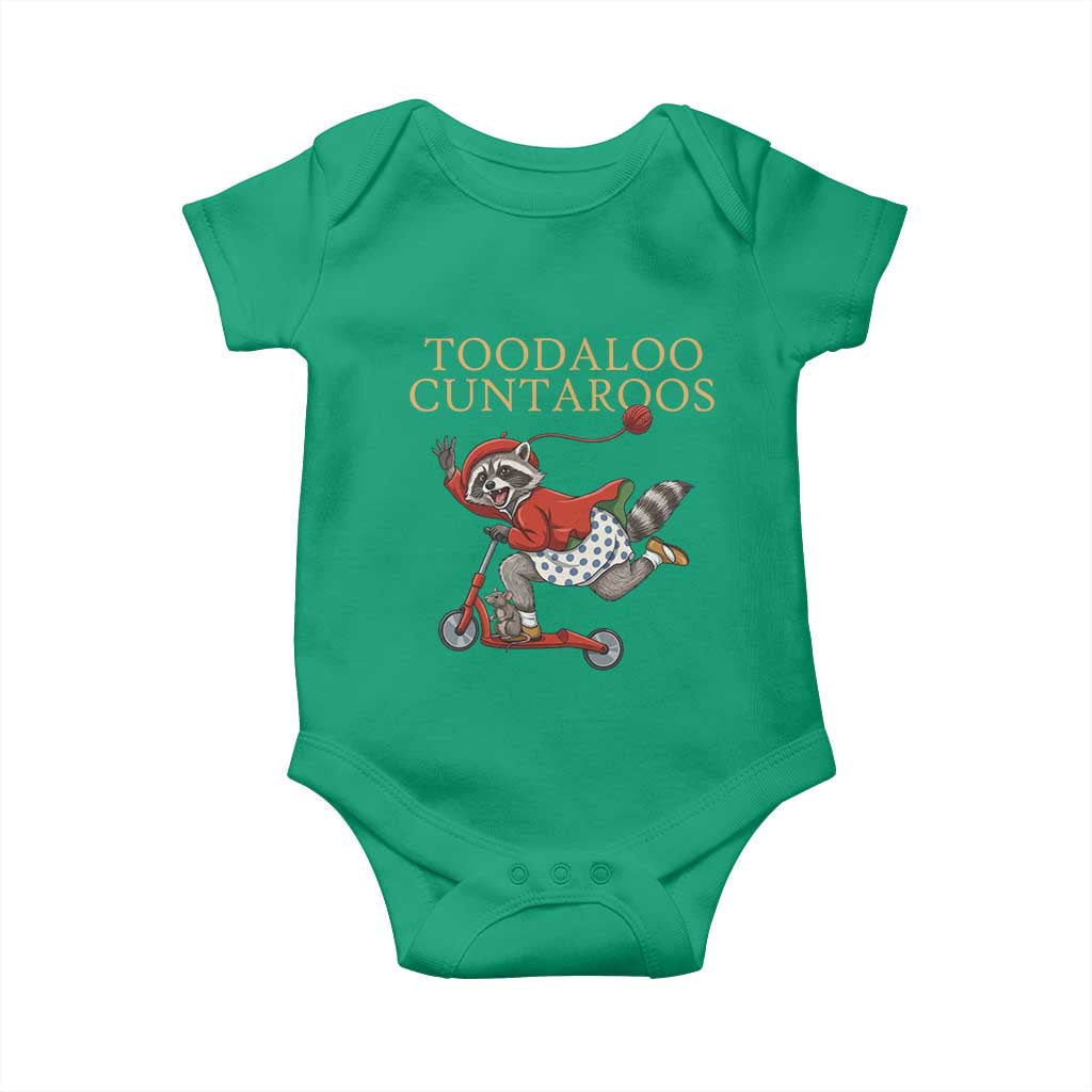 Toodaloo Cuntaroos Baby Onesie Funny Sarcastic Raccoon Inappropriate Meme