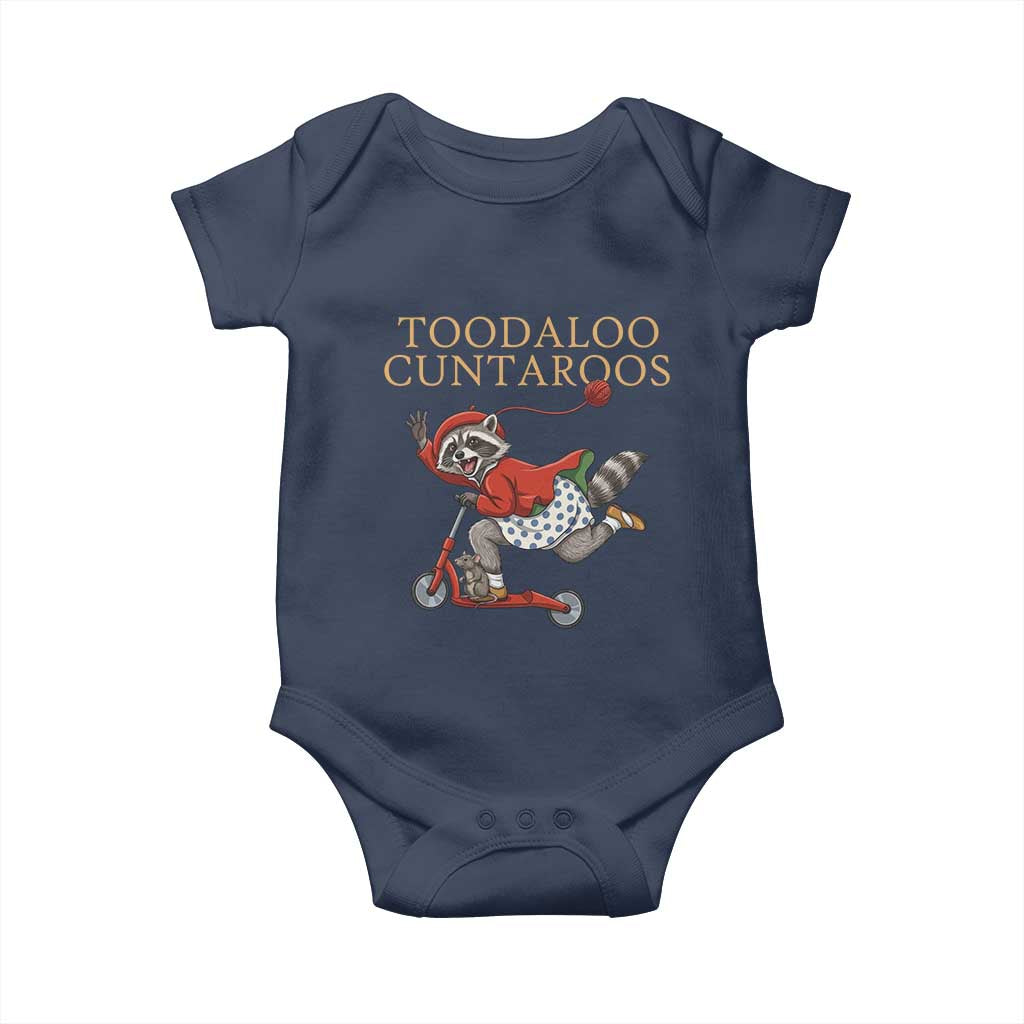 Toodaloo Cuntaroos Baby Onesie Funny Sarcastic Raccoon Inappropriate Meme