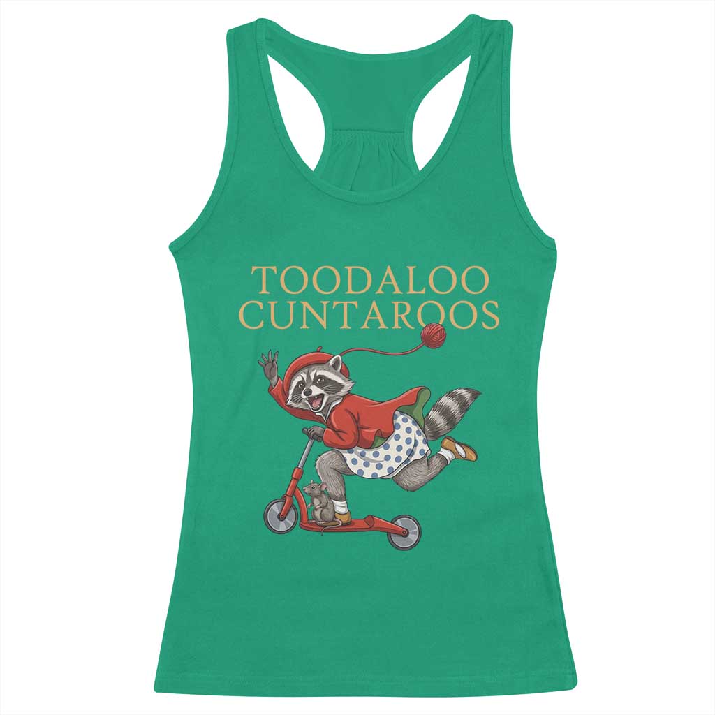 Toodaloo Cuntaroos Racerback Tank Top Funny Sarcastic Raccoon Inappropriate Meme