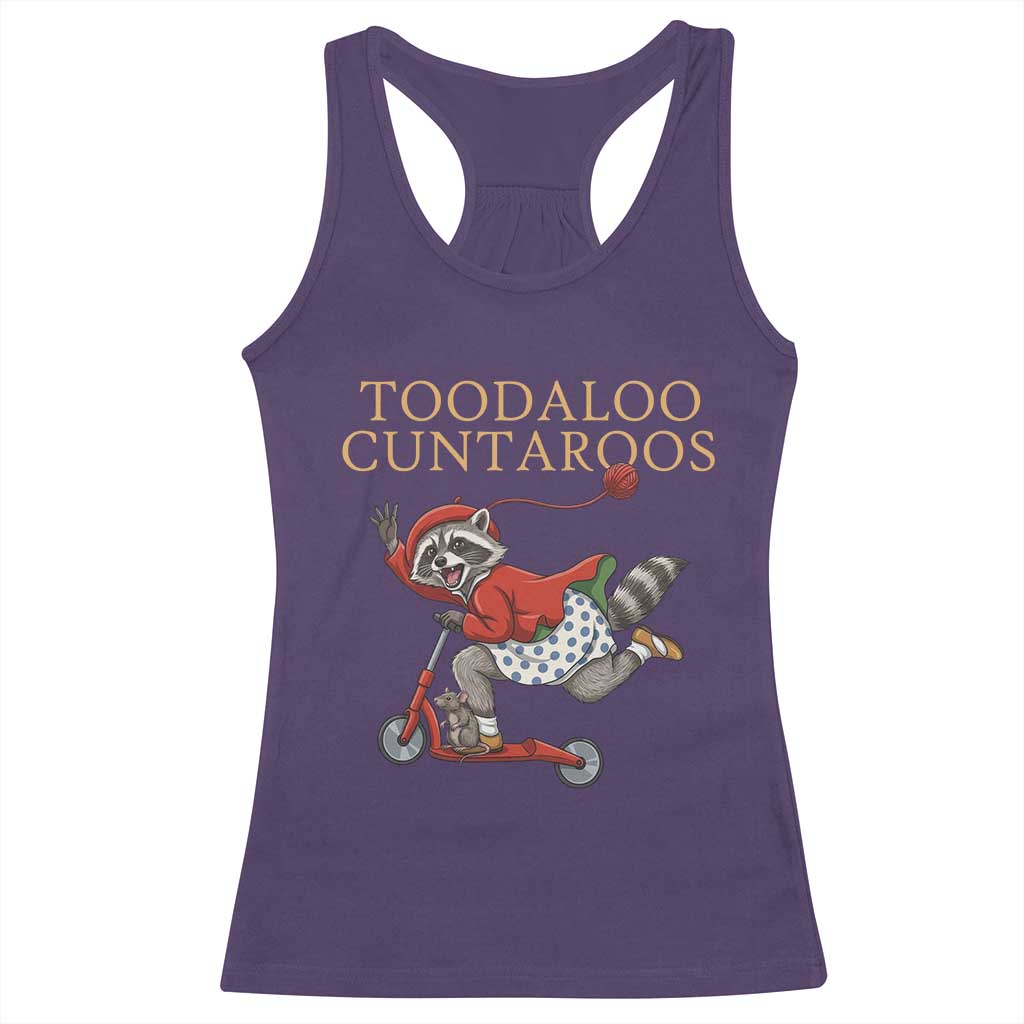 Toodaloo Cuntaroos Racerback Tank Top Funny Sarcastic Raccoon Inappropriate Meme