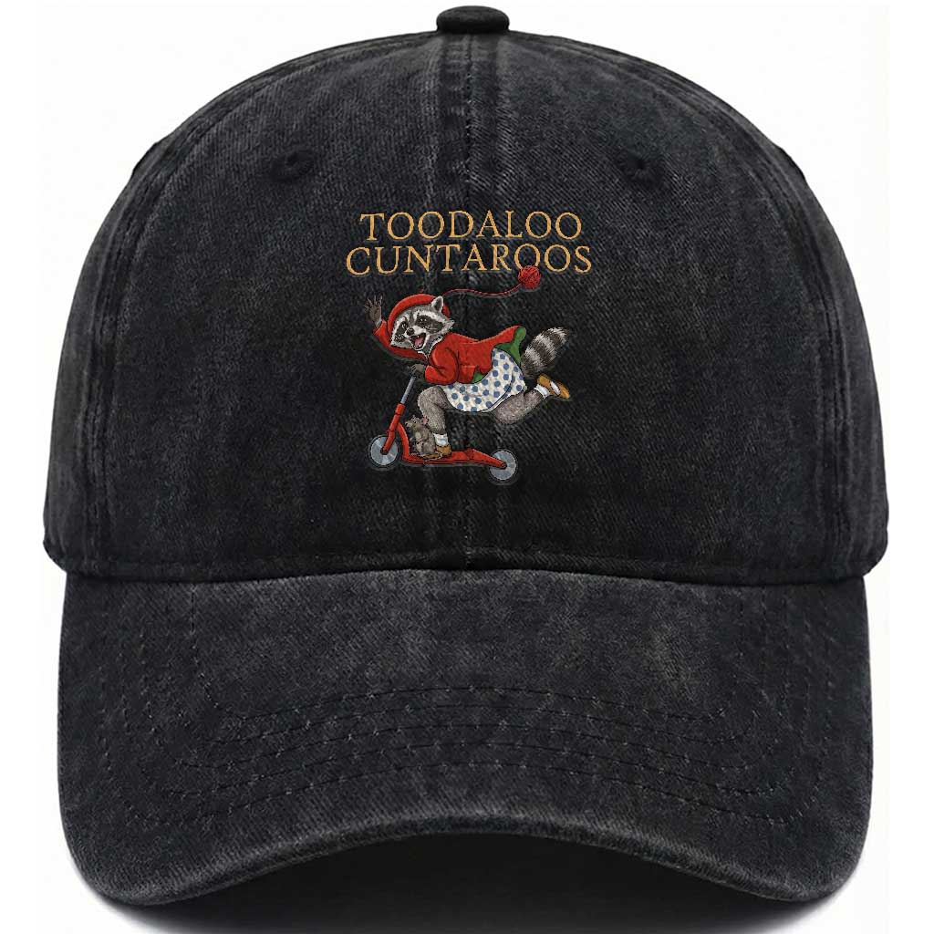 Toodaloo Cuntaroos Washed Cotton Baseball Cap Funny Sarcastic Raccoon Inappropriate Meme