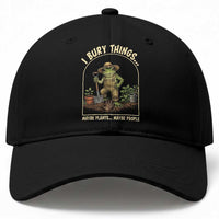 I Bury Things Maybe Plants Maybe People Baseball Cap Funny Gardening Frog Meme