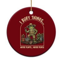 I Bury Things Maybe Plants Maybe People Ceramic Ornament Funny Gardening Frog Meme
