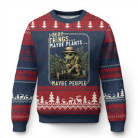 I Bury Things Maybe Plants Maybe People Ugly Christmas Sweater Funny Sarcastic Frog Garden Lover