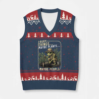 I Bury Things Maybe Plants Maybe People V-Neck Knit Sweater Vest Funny Sarcastic Frog Garden Lover