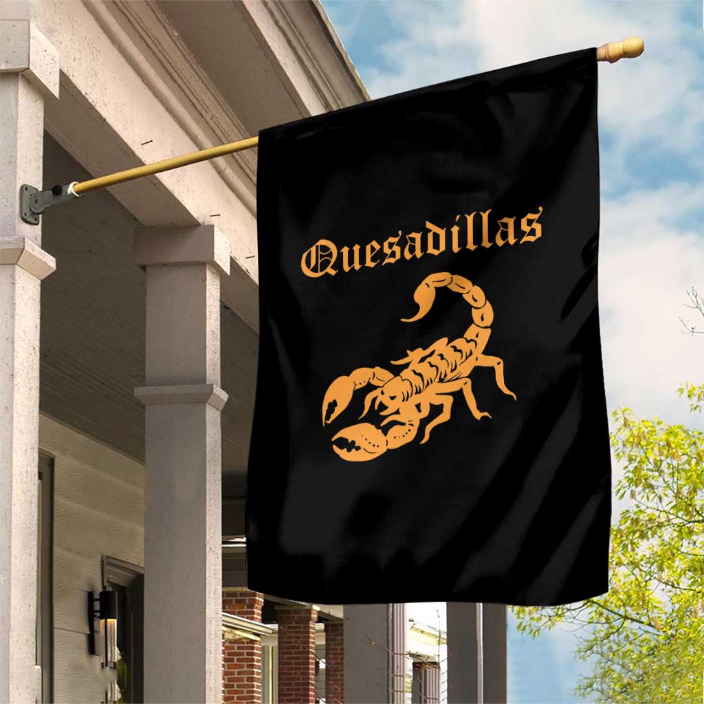 Quesadillas Scorpion Garden Flag Burnt Orange Southwestern